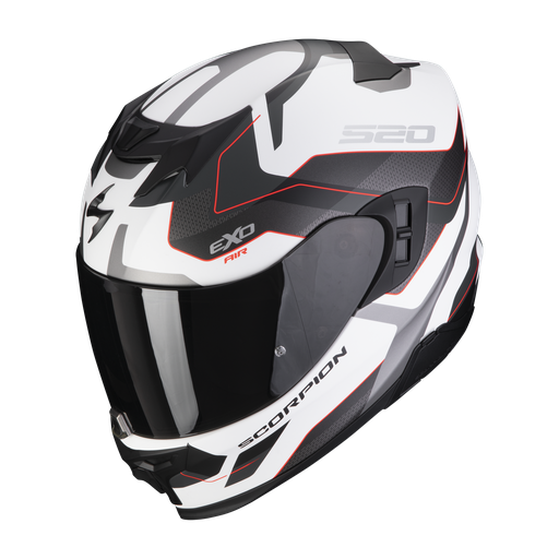 [SCO-520-ELANWHSLVRD] Scorpion EXO Full Face Helmet 520 Elan White/Silver/Red