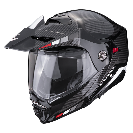 [SCO-ADX2-CAM-BLKSRD] Scorpion EXO Flip Up ADV Helmet ADX2 Camino Black/Silver/Red