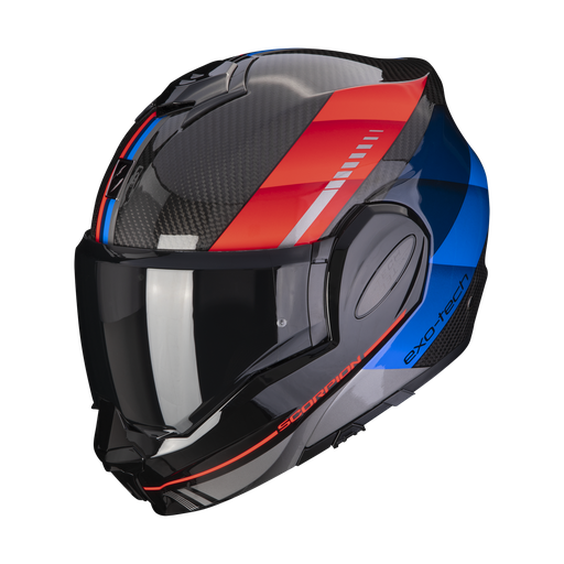 [SCO-TECHC-GENBLKBRED] Scorpion EXO Flip Back Helmet Tech C Genus Black/Blue/Red