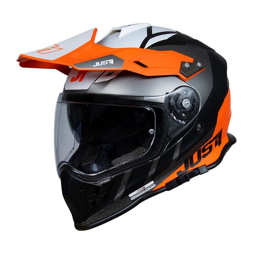 [J1-6070050251003] Just1 ADV Helmet J34 Outerspace White/Fluo Orange/Black