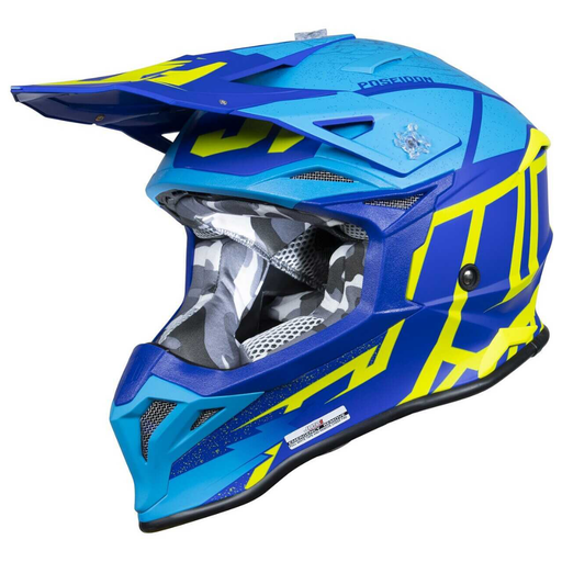 [J1-6060040112006] Just1 MX Helmets J39 Poseidon Fluo Yellow/Blue