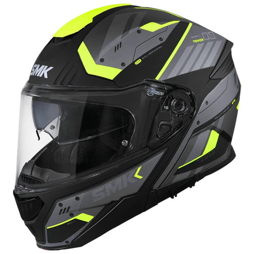 [SMK-SKGULLTEKKMA264] SMK Gullwing Flip Up Helmet Tekker Black/Yellow/Grey