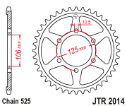 [JT-JTRR2014-47ZBK] JT Sprocket Rear JTR2014 47T