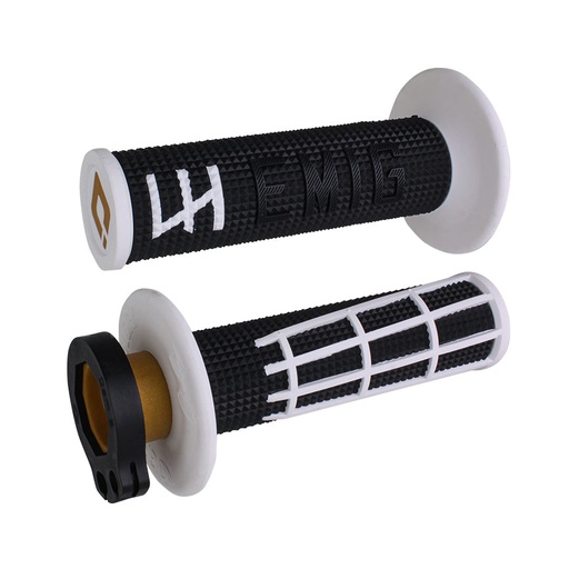 [ODI-H36E2BW] ODI Emig  V2 Lock-On MX Grips 2.0 Black/White