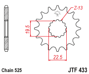 [JT-JTF433.15] JT Sprocket Front JTF433 15T