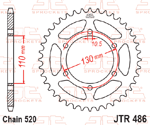 [JT-JTR486.43] JT Sprocket Rear JTR486 43T