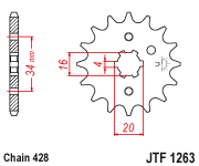 [MTX-95F-1263-15] Motrix Front Sprocket 95F-1263-15