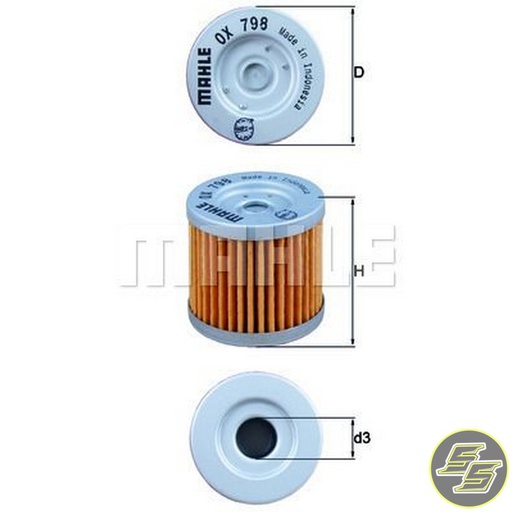 [MAH-OX798] Mahle Oil Filter OX798 (HF139)