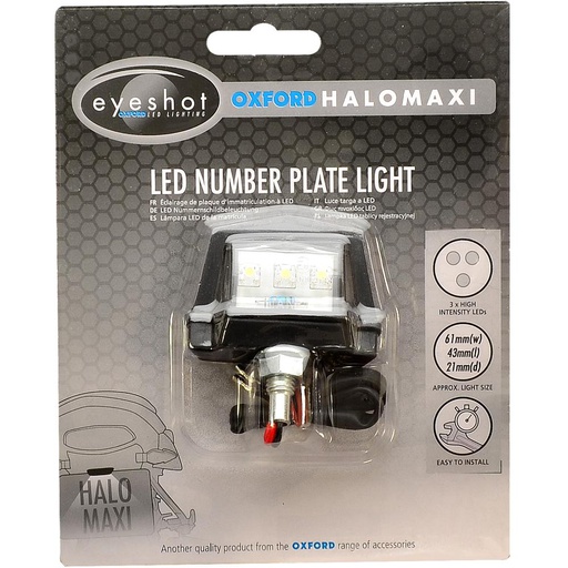 [OXF-OX112] Oxford Number Plate Light Halo Maxi LED