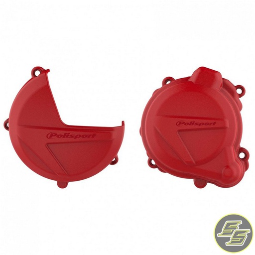[POL-90999] Polisport Clutch & Ignition Cover Protector Kit Beta RR '13-17 Red