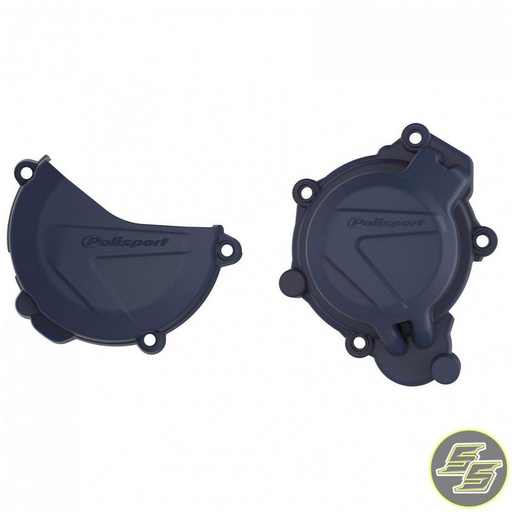 [POL-90965] Polisport Clutch & Ignition Cover Protector Kit KTM | Husqvarna 125|150|200 '16-18 HQ Blue
