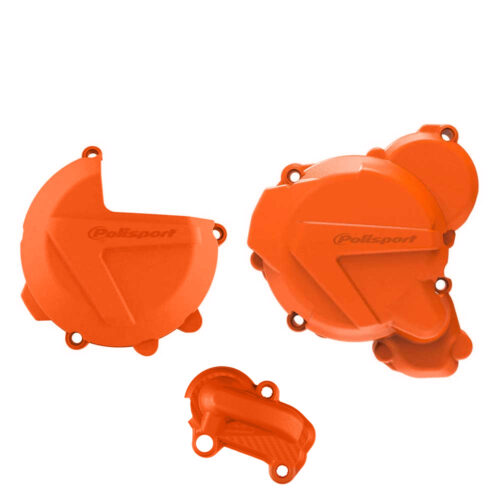 [POL-90969] Polisport Clutch & Ignition Cover Protector Kit KTM | Husqvarna 250|300 '17-21 Orange