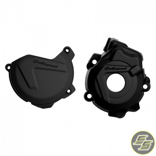 [POL-90970] Polisport Clutch & Ignition Cover Protector Kit KTM | Husqvarna 250F|350F '09-16 Black