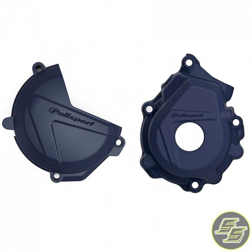 [POL-90976] Polisport Clutch & Ignition Cover Protector Kit KTM | Husqvarna 250F|350F '16-21 HQ Blue