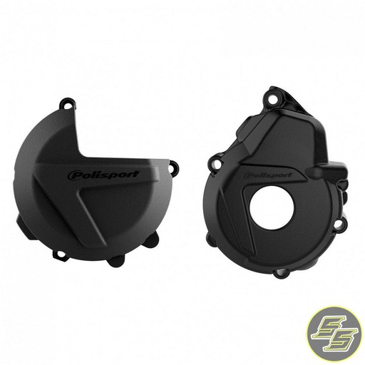 [POL-90982] Polisport Clutch & Ignition Cover Protector Kit KTM | Husqvarna 250F|350F '19-21 Black