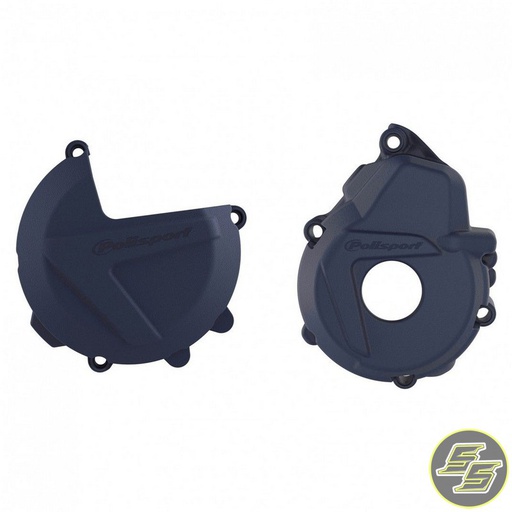 [POL-90984] Polisport Clutch & Ignition Cover Protector Kit KTM | Husqvarna 250F|350F '19-21 HQ Blue