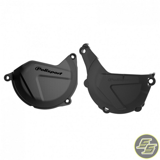 [POL-90988] Polisport Clutch & Ignition Cover Protector Kit KTM | Husqvarna 450|501 '14-16 Black