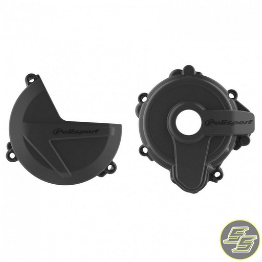 [POL-91004] Polisport Clutch & Ignition Cover Protector Kit Sherco SE 250|300 '14-21 Black