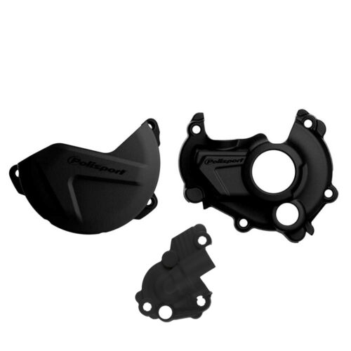 [POL-90941] Polisport Clutch & Ignition Cover Protector Kit Yamaha YZ250F '14-18 Black