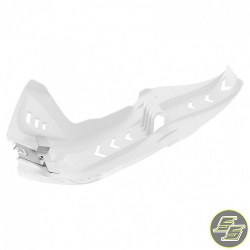 [POL-8469100003] Polisport Fortress Skid Plate w Linkage Guard KTM SX Husq FC|FE '16-19 White