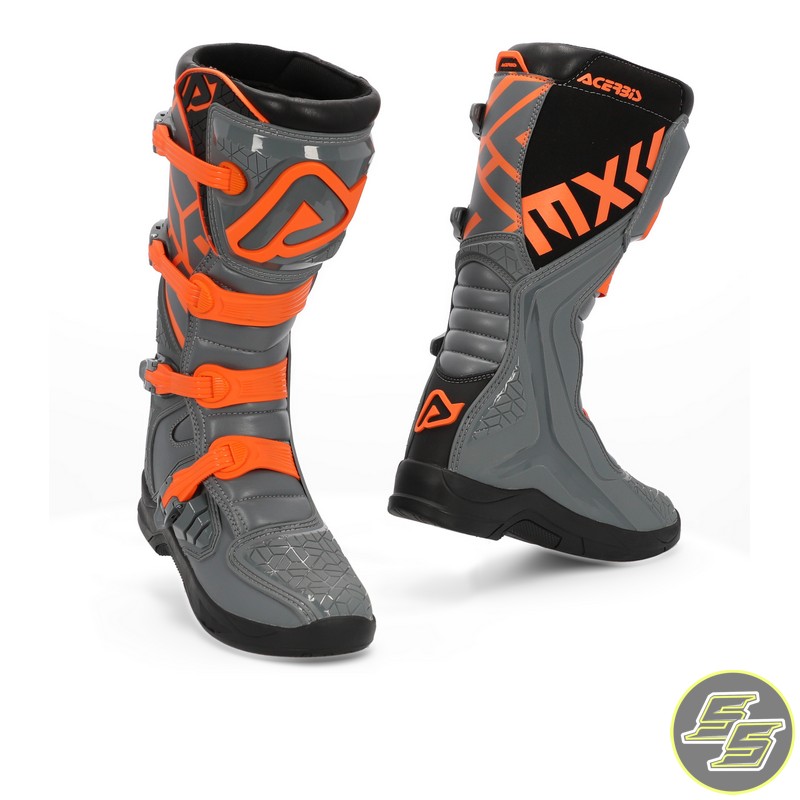 Acerbis MX Boot X-Team Boots Grey/Orange | Sprocket Sport
