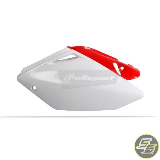 [POL-8601800001] Polisport Side Covers Honda CRF250R '04-05 Red/White