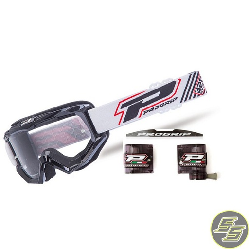 [PRO-3201-102-3215-3268] Progrip Goggle Atzaki Black w Roll-off