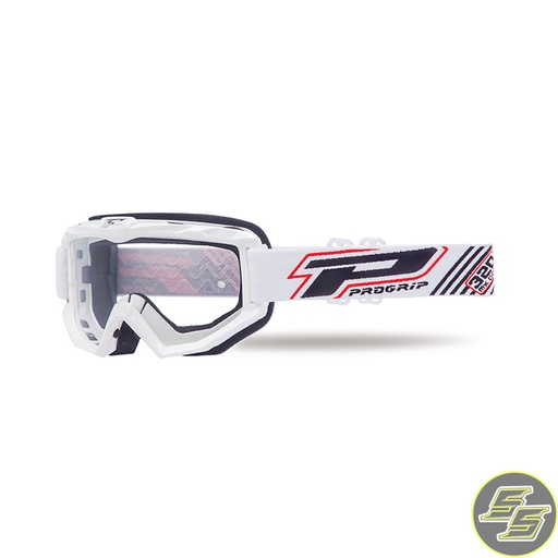 [PRO-3201-101-3213] Progrip Goggle Atzaki White w Clear Lens