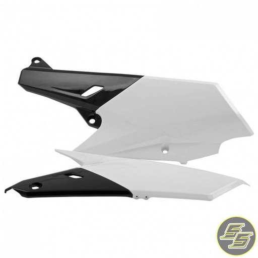 [POL-8607000002] Polisport Side Covers Yamaha YZ250|450F '14-18 White/Black