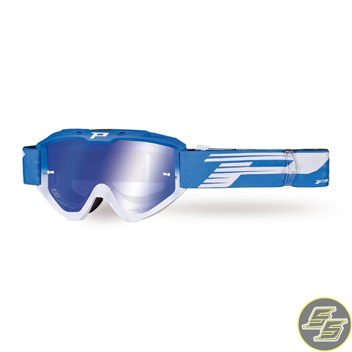 [PRO-3450-327FL-3253] Progrip Goggle Riot FL Blue/White w Mirror Lens