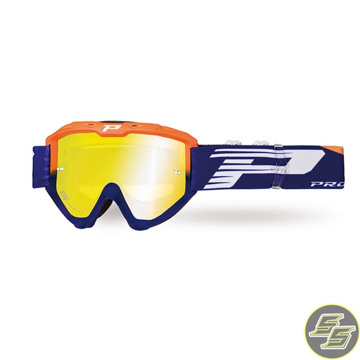 [PRO-3450-275FL-3247] Progrip Goggle Riot FL Flo Orange/Blue w Mirror Lens