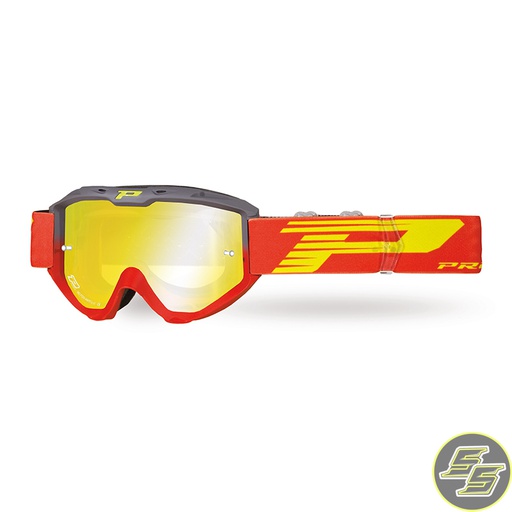 [PRO-3450-288FL-3247] Progrip Goggle Riot FL Grey/Red w Mirror Lens