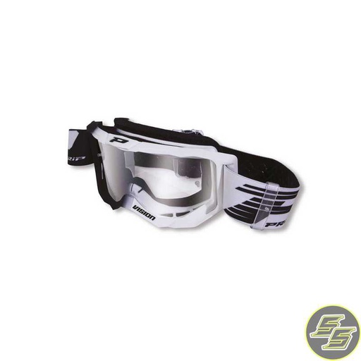 [PRO-3300-126TR-3310] Progrip Goggle Vision TR Black/White w Clear Lens