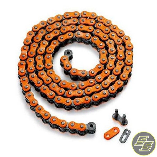 [RK-520DDGXW-132] RK Chain 520 132L XW-Ring Rivet GXW Orange