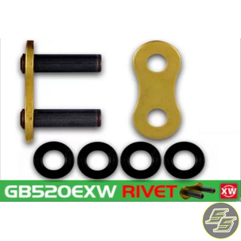 RK Chain Masterlink 520 EXW XW-RING Rivet Gold