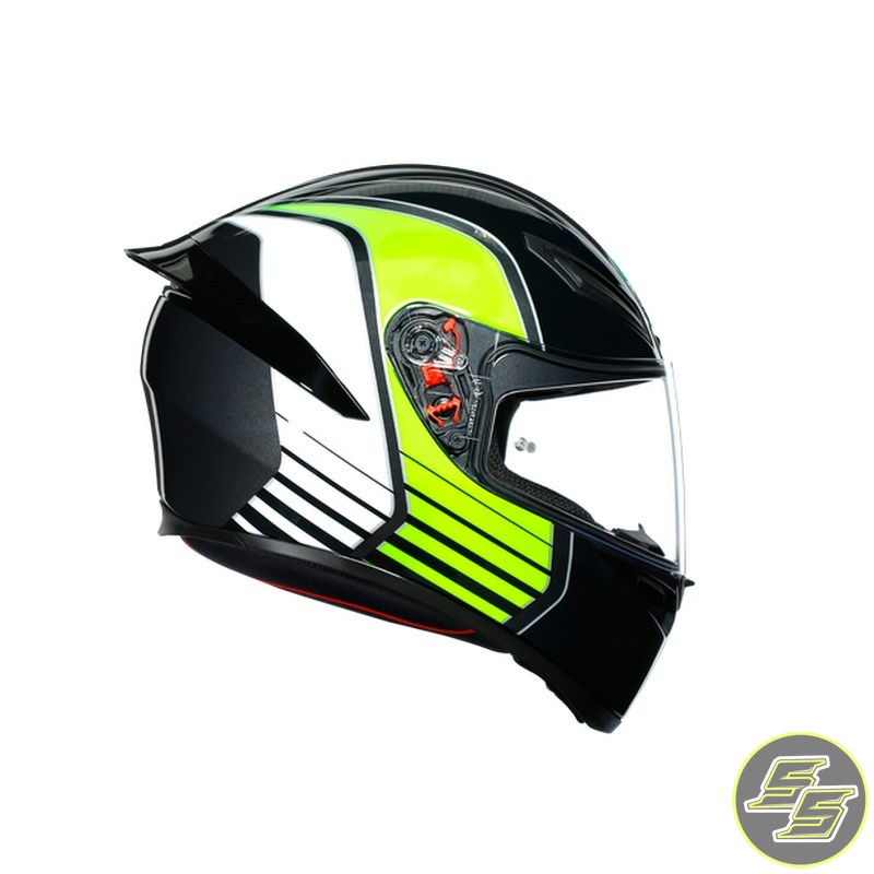 AGV Full Face Helmet K1 Power Gun Metal/White/Green