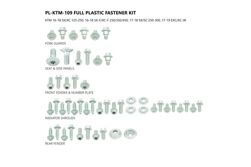 [UFO-AC02436] UFO Plastics Fastener Kit KTM SX|SXF|EXC|EXCF '16-18