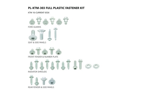 [UFO-AC02438] UFO Plastics Fastener Kit KTM SX65 '16-21