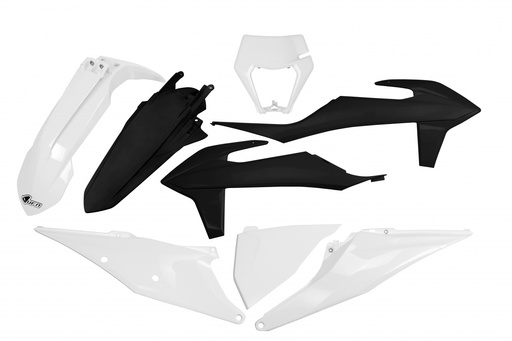 [UFO-KTKIT527-999S] UFO Plastics Kit KTM EXC|EXCF 6 Days ED '20-21 White/Black