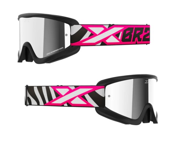 EKS Brand Flat Out Mirror Goggle Flo Pink/Zebra
