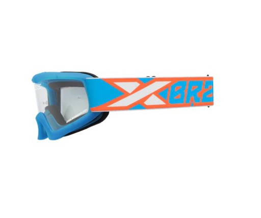 [EKS-067-30310] EKS Brand X-Grom Clear Youth Goggle Liquid Cyan/Flo Orange/White