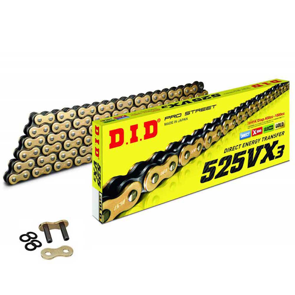 DID Chain 525 120L VX3 X-Ring ZB Rivet Gold/Black | Sprocket Sport
