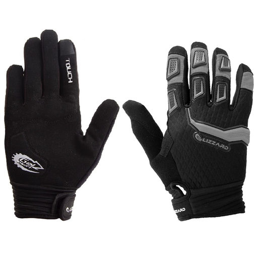 [LIZ-AM5211BG] Lizzard Knuckle Long Finger Glove Black/Grey