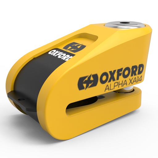 [OXF-LK217] Oxford Alpha XA14 Alarm Disc Lock Yellow/Black