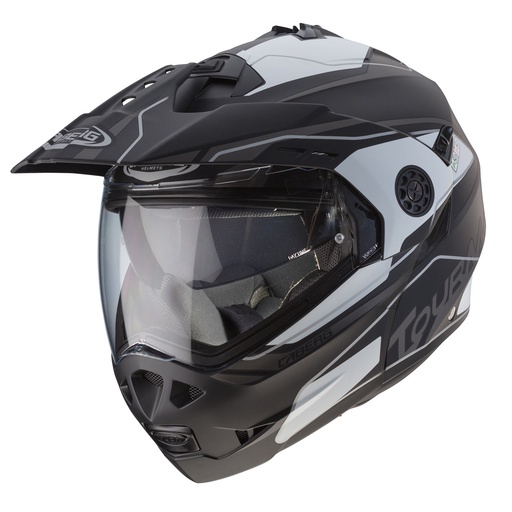 [CAB-C0FC00F3] Caberg Tourmax Marathon Adventure Helmet F3 Matt Black/White/Anthracite