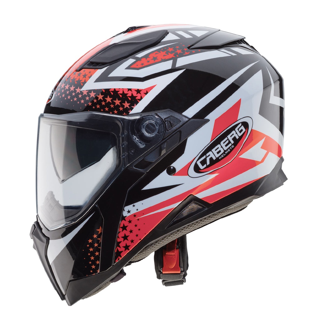 Caberg Jackal Sniper Full Face Helmet H2 Black/White/Red Fluo