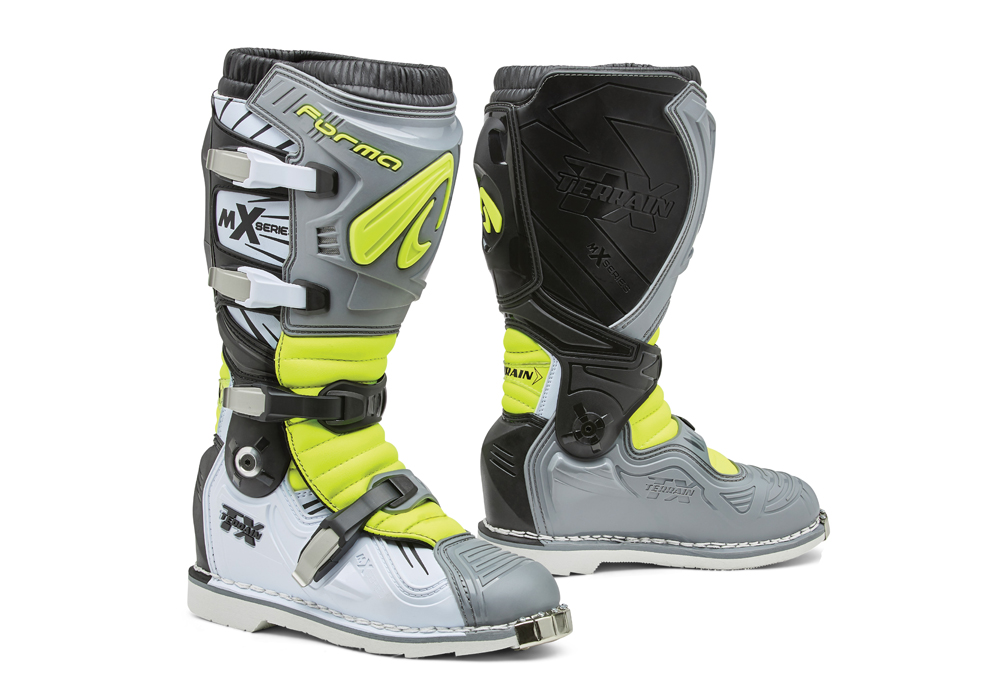 Forma Terrain TX MX Boots Grey/White/Flo Yellow