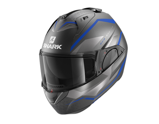[SRK-HE9804ABS] Shark Evo-ES Yari Flip Up Helmet Matt Grey/Blue