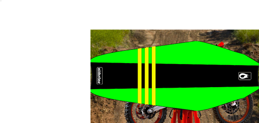 [NTH-SGBGFY] Nithrone Sticky Gripper Seat Black Top Green Sides Flo Yellow Adidas Stripes