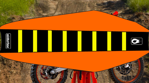[NTH-SGBOFYZ] Nithrone Sticky Gripper Seat Black Top Orange Sides Flo Yellow Zebra Stripes